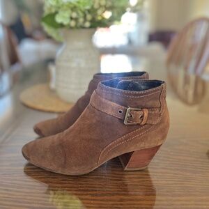 Aquatalia Femme Weatherproof Suede Ankle Boot Chestnut Women's Sz 7
